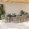vidaXL Set da Pranzo per Giardino con cuscino 7 pcs Beige polyrattan