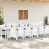 vidaXL Set da Pranzo per Giardino 13 pcs Bianco Rattan Polt