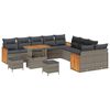 vidaXL Set Divano da Giardino con cuscino 17 pcs Grigio polyrattan