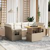 vidaXL Set Divani da Giardino 7 pz con Cuscini Beige in Polyrattan