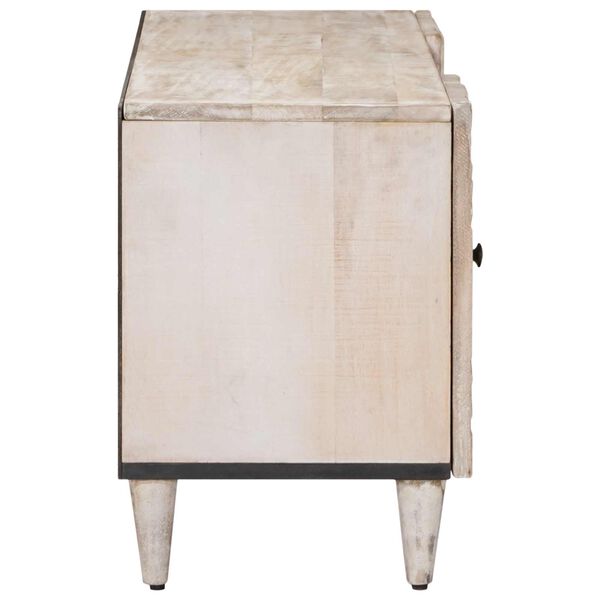 vidaXL Mobile TV Bianco 105 x 33,5 x 46 cm Legno di mango massello