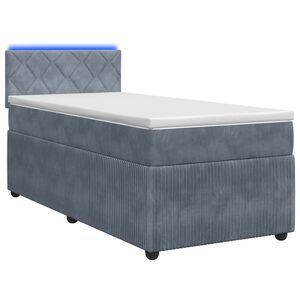 vidaXL Letto box spring con materasso Grigio Scuro 80 x 200 cm Velluto