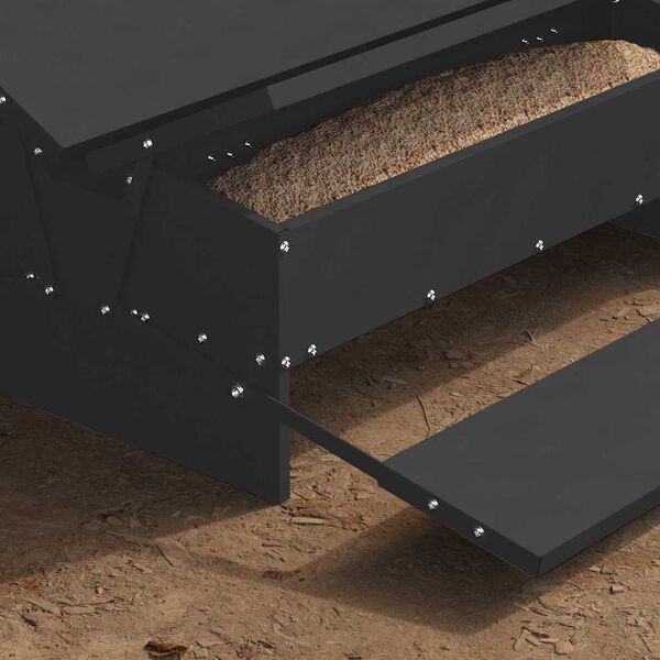 vidaXL Mangiatore a Pedale per Pollo Nero 75 x 53 x 20,5 cm