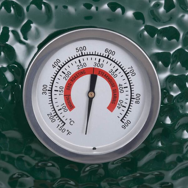 Barbecue Kamado In Ceramica 2 In 1 - 56 Cm Nero, Per Grigliate E Affumicatura, Con Termometro - Foto 6