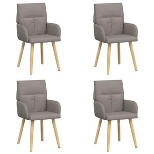 vidaXL Sedie da pranzo 4 pz Tessuto Tortora 60 x 56 x 96 cm