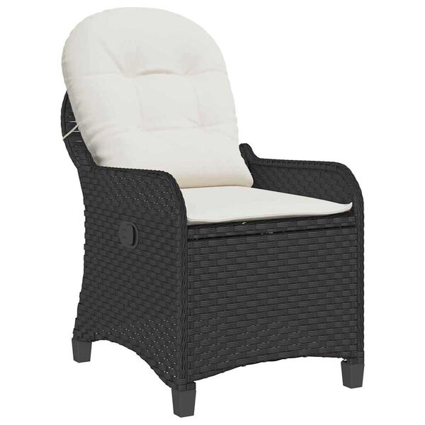 vidaXL Poltrona reclinabile Nero 56 x 66 x 95cm polyrattan