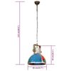 vidaXL Lampada Sospesa Industriale 25 W Multicolore Rotonda 40 cm E27