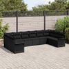 vidaXL Set Divano da Giardino con cuscino 10 pcs Nero polyrattan