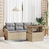 vidaXL Set Divano da Giardino 5 pcs Beige Poly Rattan