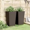 vidaXL Fioriere da Giardino 2 pz Marrone 32,5x32,5x57 cm in PP
