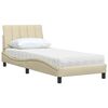 vidaXL Letto con Materasso Hanko Crema 90x190 cm in Tessuto