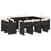 vidaXL Set da Pranzo da Giardino 11 pz con Cuscini in Polyrattan Nero