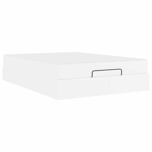 vidaXL Struttura letto con materasso con materasso 2 pcs Bianco PVC