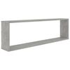 vidaXL Mensole Parete Cubo 2pz Grigio Cemento 100x15x30 cm Multistrato