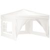 vidaXL Tenda per Feste Pieghevole con Pareti Laterali Bianco 3x3 m