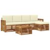 vidaXL Set di divani da esterno con cuscino 6 pcs Naturale e Crema