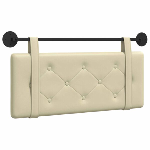 vidaXL Testata appesa Montaggio a parete Crema 100 cm Pelle Sintetica