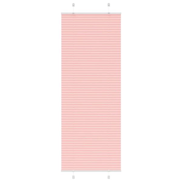 vidaXL Tenda Plissettata Rosa 75x200 cm Larghezza Tessuto 74,4 cm