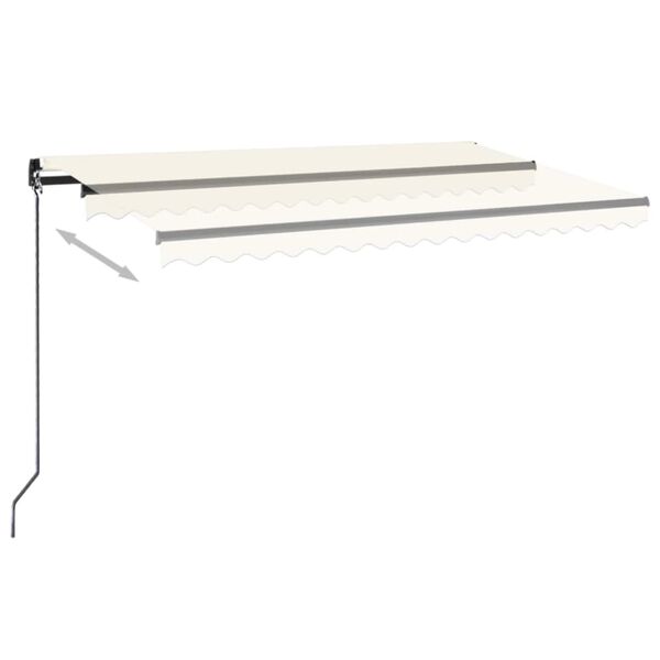 vidaXL Tenda da Sole Retrattile Manuale LED 450x350 cm Crema