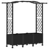 vidaXL Letto Rialzato con Griglia e Tetto Nero 164 x 40 x 144 cm PP
