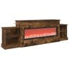 vidaXL Caminetto elettrico Rovere Fumo 177 x 30 x 56,5 cm
