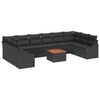vidaXL Set Divano da Giardino con cuscino 11 pcs Nero polyrattan