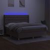 vidaXL Letto a Molle con Materasso e LED Tortora 160x200 cm in Tessuto