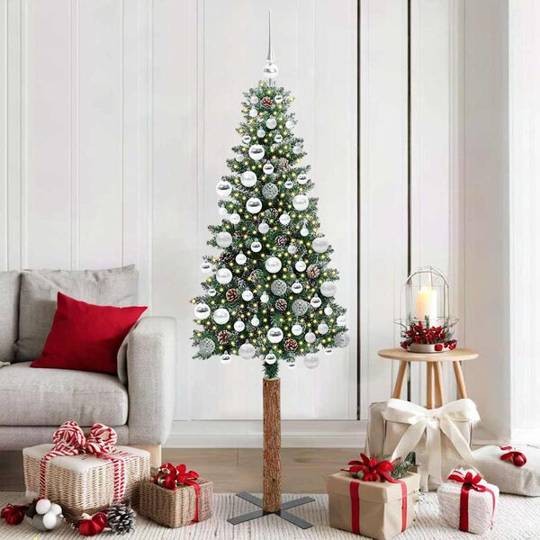 vidaXL Albero di Natale snodato con 300 LED con supporto Verde 180 cm