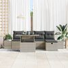 vidaXL Set Divano da Giardino 6 pcs Grigio chiaro polyrattan