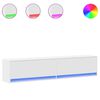 vidaXL Mobile TV a Parete con LED Bianco 180x31x38 cm