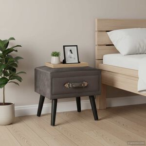 vidaXL Comodino Grigio 40x35x40 cm in Velluto