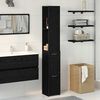 vidaXL Mobile da Bagno Rovere Nero 25 x 25 x 170 cm Legno multistrato