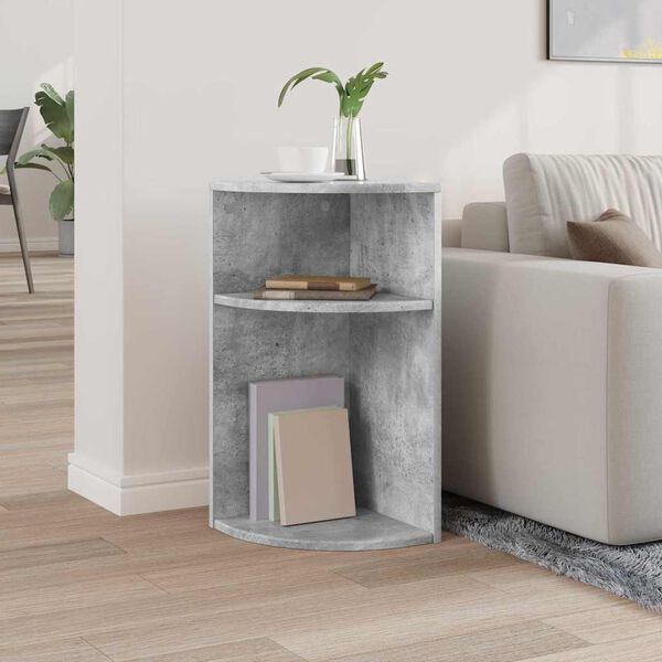 vidaXL Tavolino Grigio cemento 29,6 x 29,6 x 60 cm Legno multistrato