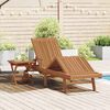 vidaXL Lettino prendisole 1-persona 2 pcs Marrone Legno di teak solido