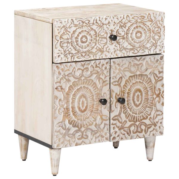 vidaXL Mobiletto da Letto con cassetto Bianco 50 x 33 x 60 cm