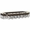 vidaXL Set da Pranzo da Giardino 17 pz con Cuscini Marrone Polyrattan