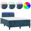 vidaXL Letto a Molle con Materasso e LED Blu Scuro 120x200cm