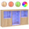 vidaXL Credenza con Luci LED Rovere Sonoma 181,5x37x100 cm