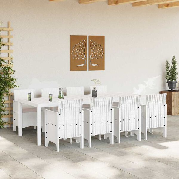 vidaXL Set da Pranzo per Giardino 9 pcs Grigio chiaro Polipropilene