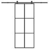 vidaXL Porta Scorrevole con Ferramenta 90x205cm Vetro ESG Alluminio