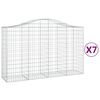 vidaXL Cesti Gabbioni ad Arco 7 pz 200x50x120/140 cm Ferro Zincato