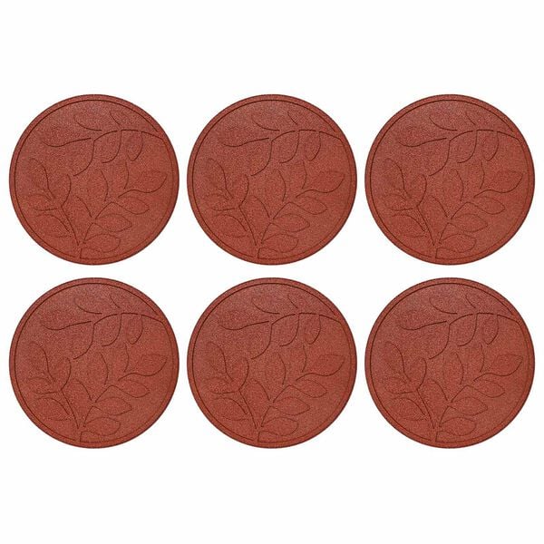 vidaXL Pietra da Passo 6 pcs Rosso &Oslash; 44 x 2 cm Gomma