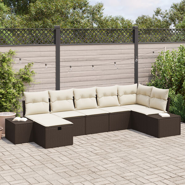 vidaXL Set di divani con cuscino 7 pcs polyrattan