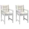 vidaXL Cuscini Sedia Schiena Bassa 2 pz Crema M&eacute;lange 100x50x7 Tessuto