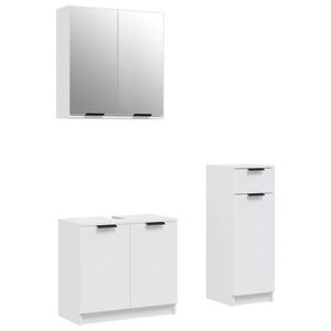 vidaXL Set di Mobili da Bagno 3 pz Bianco in Legno Multistrato
