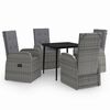 vidaXL Set da Pranzo da Giardino 5 pz con Cuscini Grigio