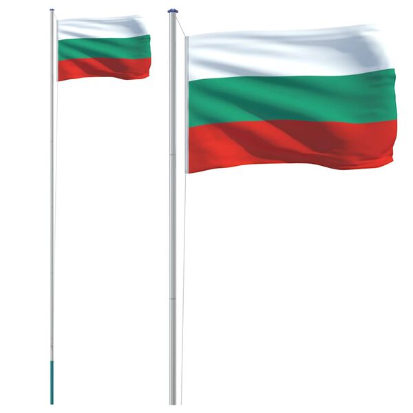 vidaXL Asta e Bandiera Bulgaria 6,23 m Alluminio
