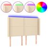 vidaXL Testiera a LED Crema 147x16x118/128 cm in Tessuto