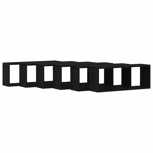 vidaXL Mensole da Parete 6 pcs Rovere nero 60 x 15 x 23 cm