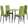 vidaXL Set da Pranzo 5 pz in Similpelle Lime Verde